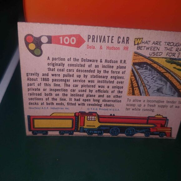 1955 Topps Rails and Sails #100 - 1865 Private Car Trading Card - Picture 6 of 8